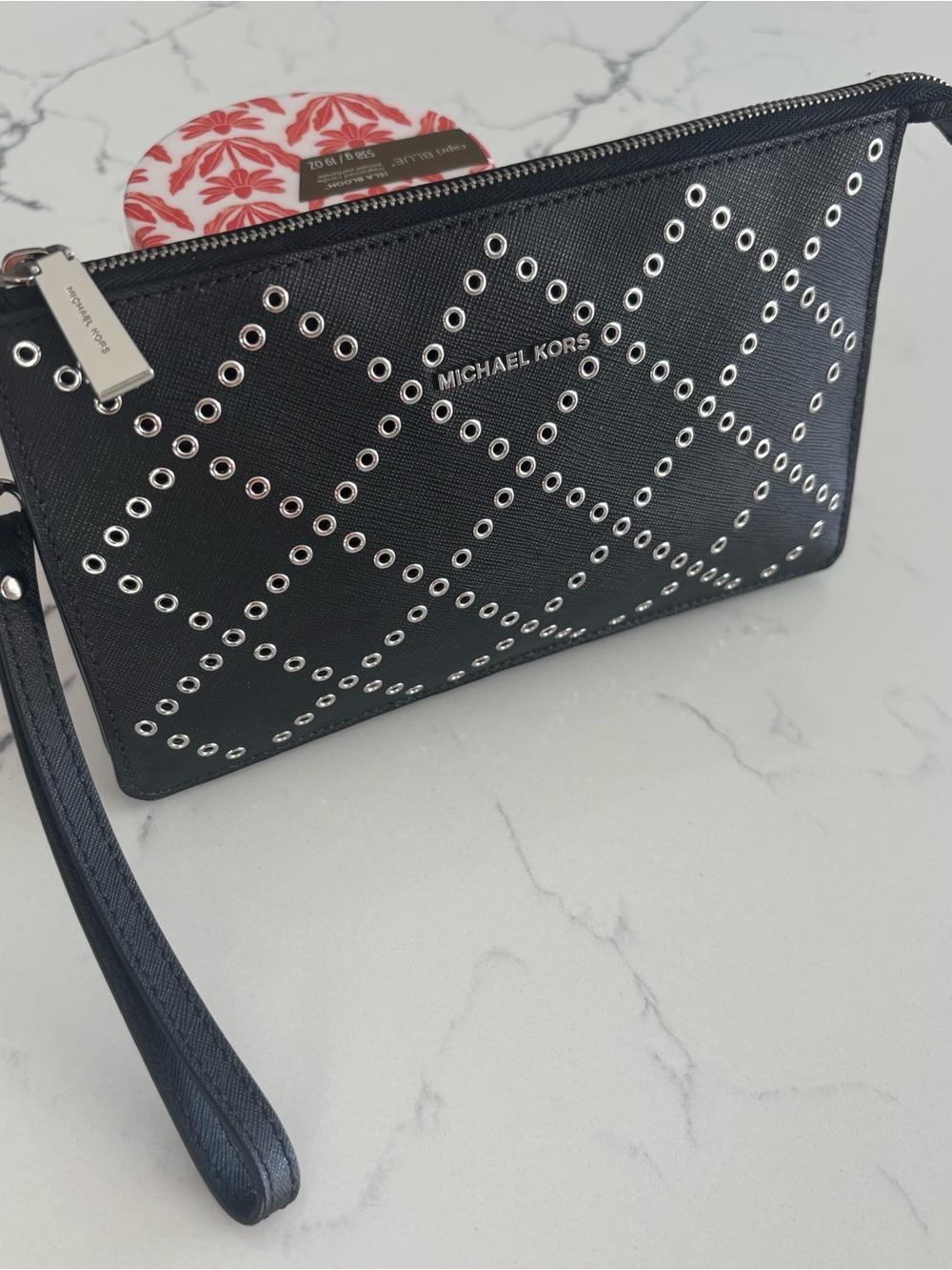 Michael Kors Black  Wristlet Clutch .